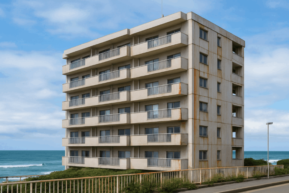 塩害の影響を受けやすい沿岸マンション