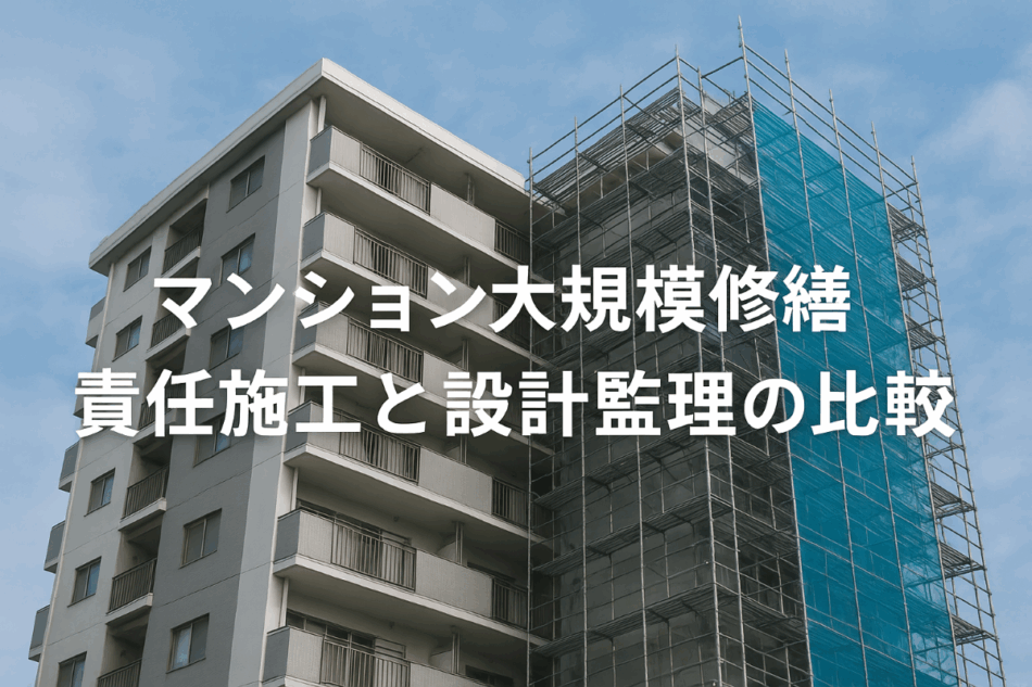 マンション大規模修繕 責任施工と設計監理の比較イメージ